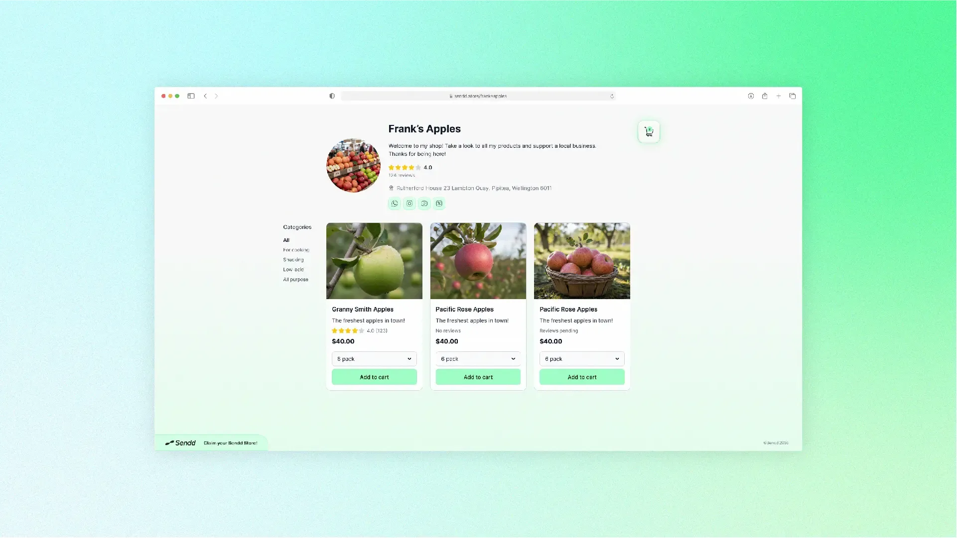 Wireframe screen showing an ecommerce landing page