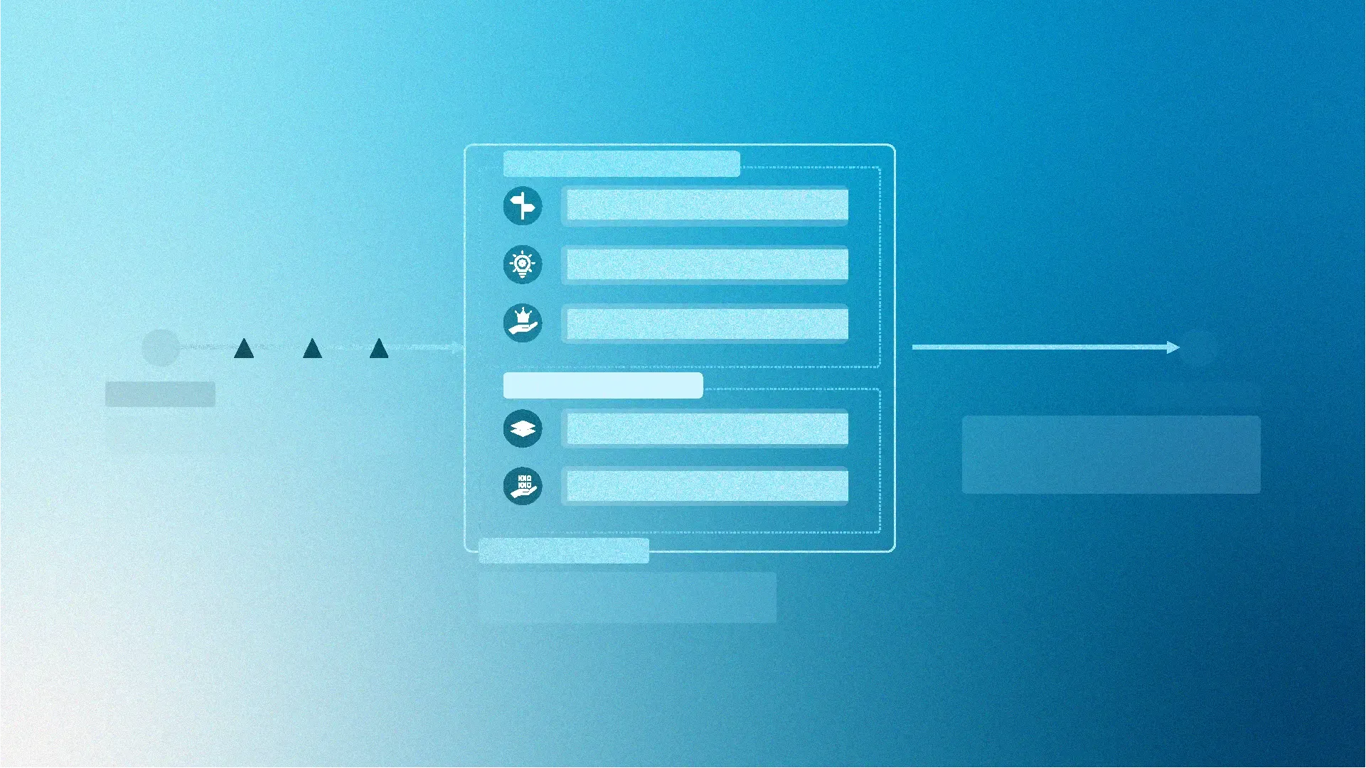 An abstracted digram indicating inputs to a process with an output